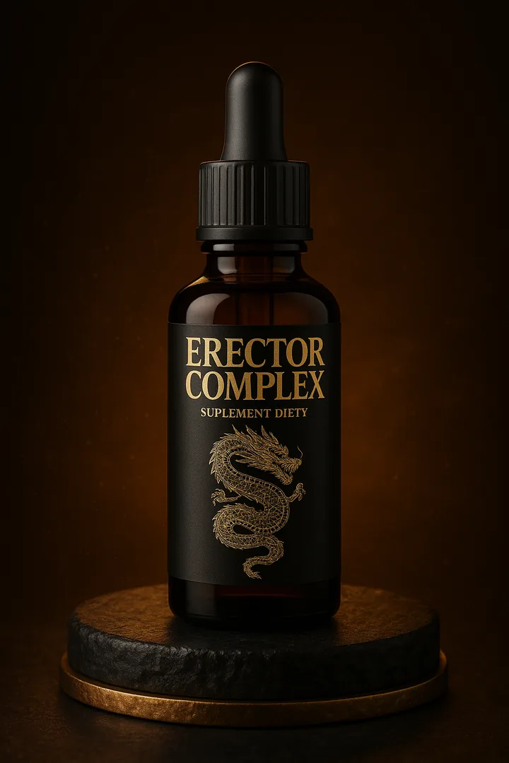 Flakon Erector Complex — krople 50 ml z pipetką, czarna etykieta ze złotym smokiem